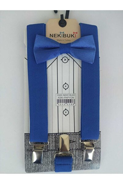 Meriç bebe Set reglabil cu bretele pentru pantaloni și papion Saks pentru cop...