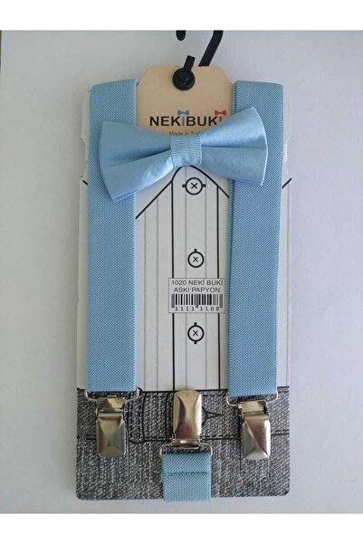 Meriç bebe Set cu bretele și papion pentru copii, reglabil, 1-9 ani, albastru bebeluș