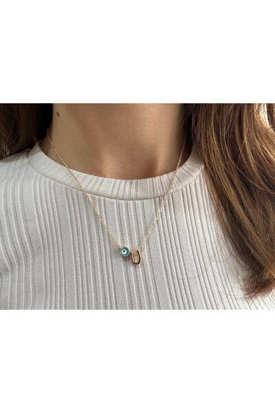 Everglow Jewelry U Harfli Üç Boyutlu Altın Kaplama Kararmaz Gold Kolye
