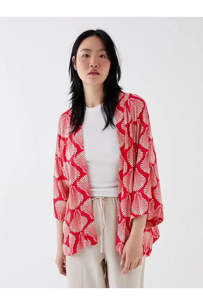 LC Waikiki LCW Casual Shawl Collar Patterned Oversize Women's Kimono