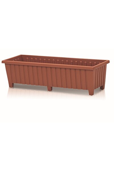 Melkan Home Dekoratif Balkon Saksısı 26 Litre 6 Ayaklı Cafe Otel Saksı Büyük Saksı Kahverengi 26x75x21 Cm