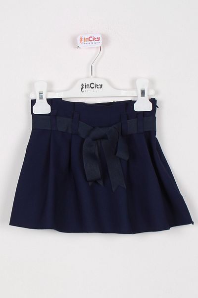 incity Girl's Navy Blue Skirt with Belt Detail
