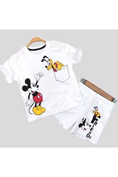 Machetta Majica i šorts sa printom Mickey Mouse i Pocket Pluto prijatelja, de...