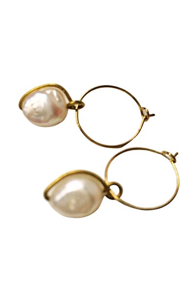 ayrestyle Pearl Earring - Pearl Mini Hoop Dangle Hoop Earring