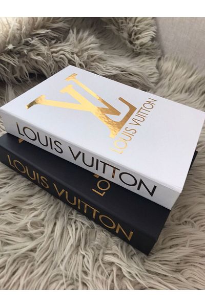 şirahomedecor Decorative Book Box 2-Piece Louis Gold and Black