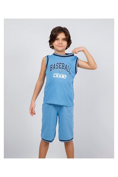 Harika KIDS Costum Capri de bază fără mâneci pentru băiat, cu imprimeu de baseball, 6-9 ani