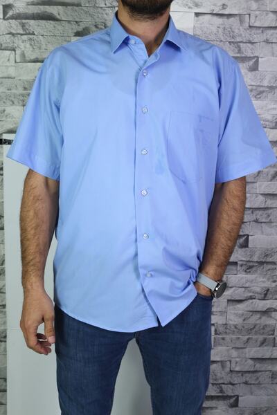 Bilgiçler men's blue slim fit shirt