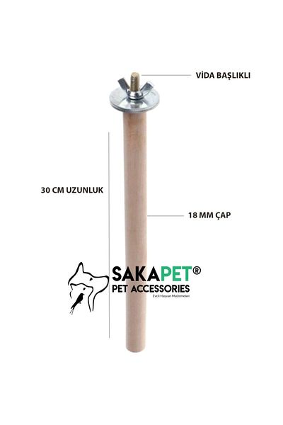 SAKAPET 18 Mmx40 Cm Jako Sultan Heaven Forpus - Screw Natural Wooden Perch
