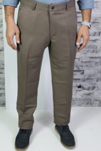 Bilgiçler men's casual fit linen trousers brown