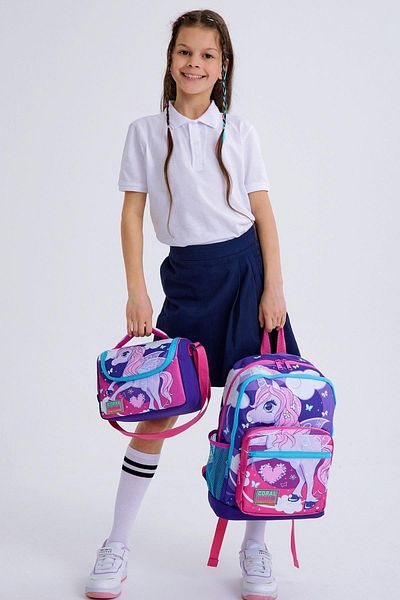 Coral High Set de geanți de școală USB din 3 bucăți cu model unicorn violet violet - SET0123808