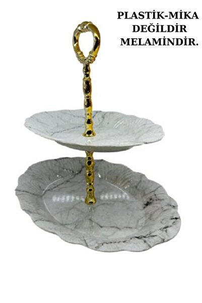 lufy Iki Katlı Sunumluk, Ikramlık, Katlı Servis Tabağı Şekerlik Çikolatalık T...