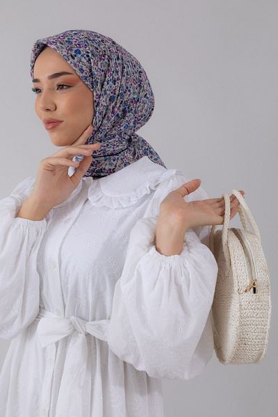 Silk Home Μαλακό βαμβακερό κασκόλ με μοτίβο γαρύφαλλου