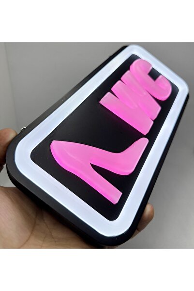 LEON IŞIK Ledli 'WC KADIN' Işıklı Tabela-(29x15cm) Led İle Neon Görünümlü Öze...