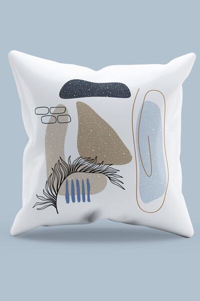 Moud's Double Sided Printed Art 1 Patterned Suede Throw Pillow Case - PL901