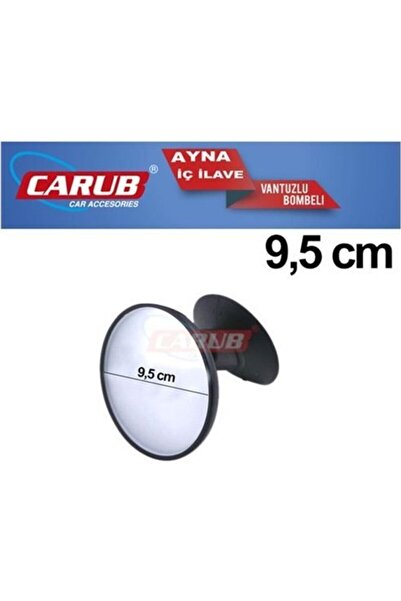 ŞüsCarOto Aksesuar Carub İç Dikiz Aynası Vantuzlu Bombeli Yuvarlak Büyük 9.5 cm
