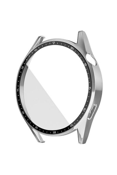 NovStrap واقي شاشة متوافق مع ساعة Huawei Watch GT3 مقاس 46 مم من الزجاج المقسى وغطاء حماية صلب من البولي كربونات