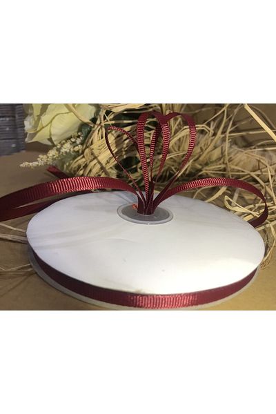 Deniz Party Store Κορδέλα Grosgrain Μπορντό 6 mm (50 Yards) 45 Μέτρα