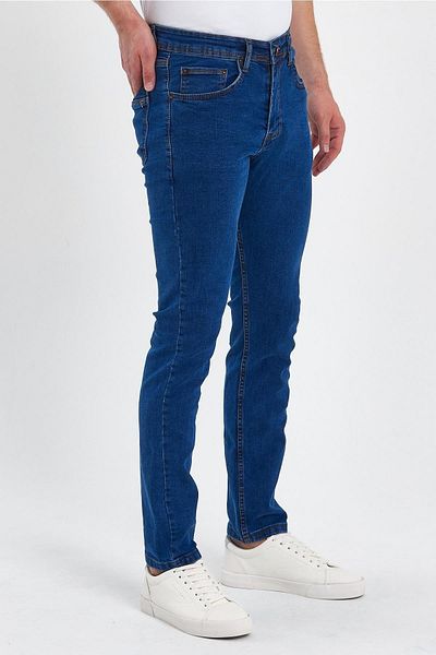 FİHA Ανδρικό τζιν με φερμουάρ ίσιο Slim Fit μπλε
