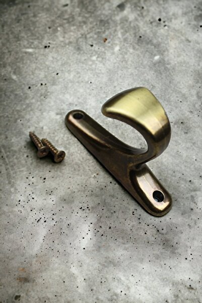 Dizaynhouse Antik Sarı Metal Otantik Askı Kapı Dolap Duvar Portmanto Askılığı