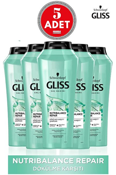 Gliss شامبو نوتري بالانس لإصلاح الشعر ضد تساقط الشعر 500 مل 5 قطع