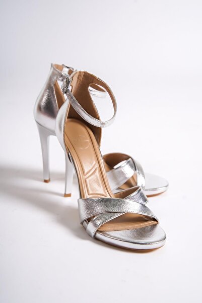 Modabuymus Pantofi de seară cu toc cu platformă argintiu perlat