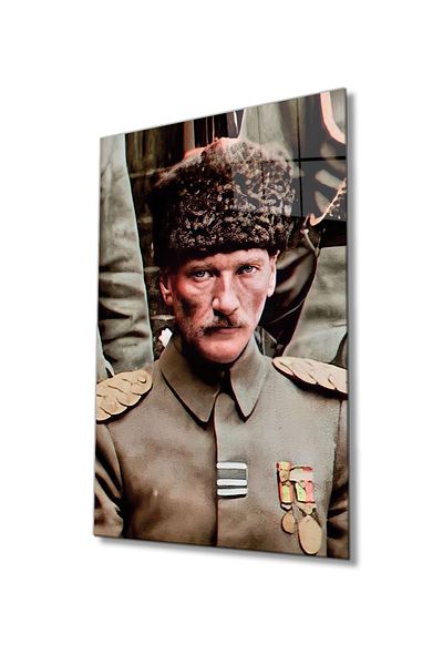 Rosyvien Γυάλινος πίνακας πορτρέτου Mustafa Kemal Atatürk, Διακόσμηση τοίχου σπιτιού, γραφείου και σχολείου, δώρο, σκληρυμένο γυαλί
