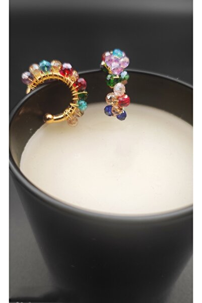 monalisatoka Kadın Kristal Sarmallı Halka Küpe