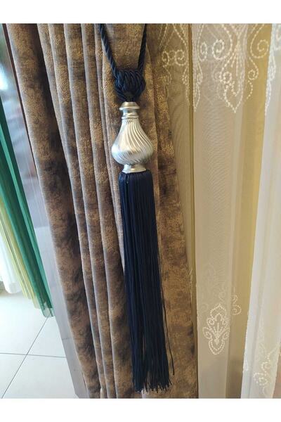 ÖzenEvim Fon Perde Toplama Aparatı Kornişe Takmatik Lacivert Tavan Braçolu Pe...