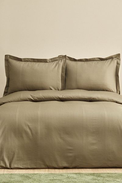 Karaca Home Σετ Παπλωματοθήκη Uniq 100% Βαμβακερή Μονή Σατέν Χακί