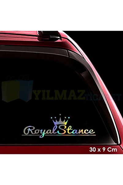 yılmazetic Royal Stance Yazı Renkli Hologram Araba Cam Oto Sticker Etiket Çık...