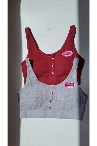 NARIYA Sutien din bumbac pieptănat din bumbac, mărime mare, confortabil, 2 bu...