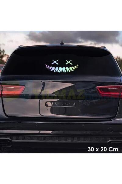 yılmazetic Araba Arka Cam Hologram Gülümseme Oto Sticker Etiket Çıkartma Yapı...