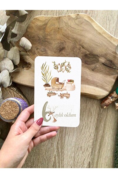 Mapel Bohem Yeni Doğan Bebek Anı Kartı