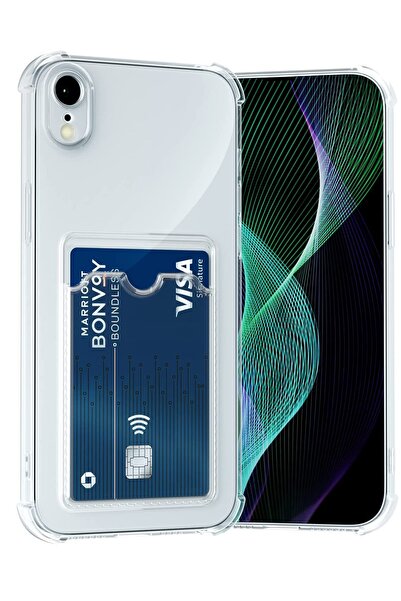 CaseArt iPhone XR Uyumlu Kapak Kamera Korumalı Kartlıklı Darbe Emici Özellikl...
