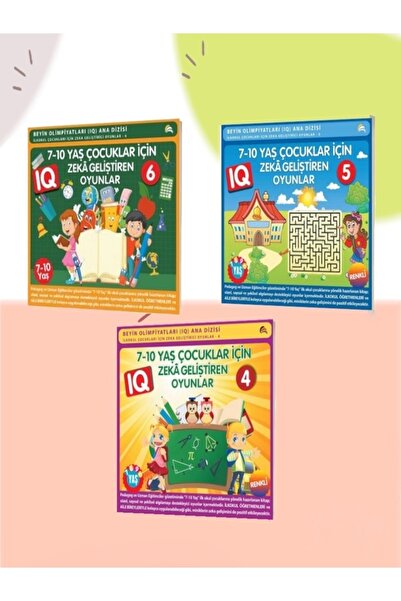 Ekinoks 7-8-9-10 Yaş Ve Üzeri Çocuk Için IQ Zeka Geliştiren Akıl Oyunları-Süper 3 Kitap (RENKLİ,BEDAVA KARGO