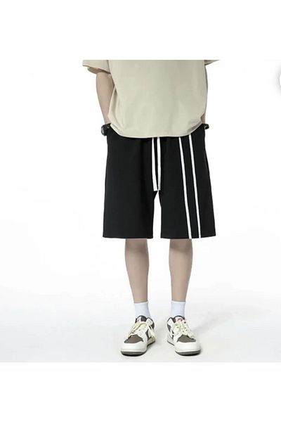 DENİKK Y2k Stripe Detail Zip Unisex Shorts