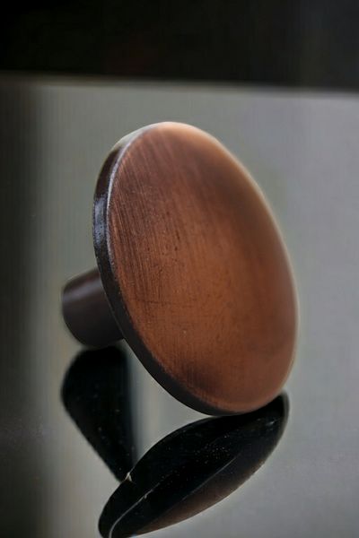 Dizaynhouse Large Copper Button Handle 35 mm Diameter Copper Button Handle for Cabinet and Drawer