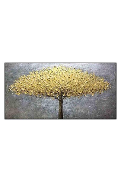 tablodekor ALTIN YAPRAKLI AĞAÇ EKSTRA YOĞUN YAĞLI BOYA DOKULU TABLO