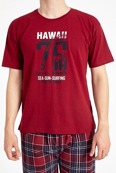 ŞİPKA Σετ ανδρικών πιτζάμες από 100% βαμβακερό κοντό μανίκι