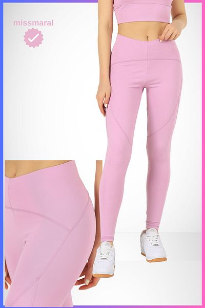 missmaral Jambiere sport Oslo Liliac Slim Fit cu talie înaltă - Cusătură Flatlock Detaliată 1090