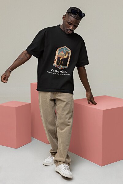 Adrift Camel Diaries - Ethnic Designed Unisex Oversize T-Shirt