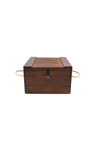 Lime Art Shop Decorative Large Box with Wooden Lock 29X29X17 cm Gift and Storage Box with Padlock