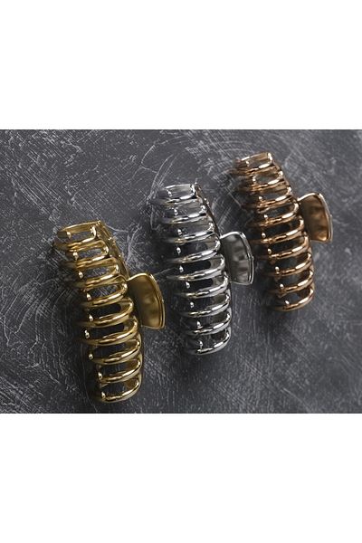 Monalisa Women's Gold, Silver, Copper 3-Piece Xl Latch Buckle Set