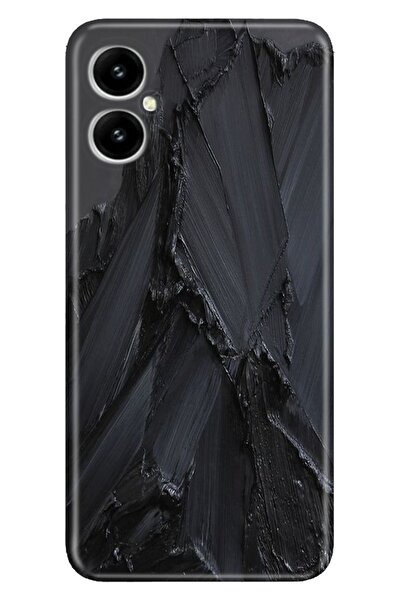 omix X5 Uyumlu Kılıf Silikon Desenli Resimli UV Kapak Siyah Beton