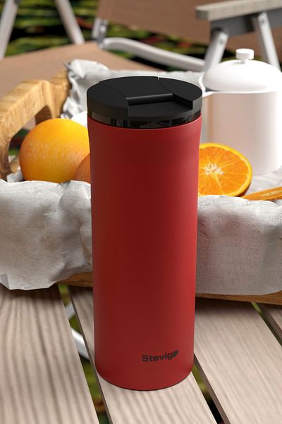 Stevig 2 Go Stainless Steel Thermos Cup 400 Ml Travel Mug Red St-203