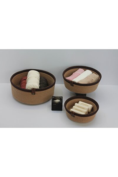 NAYS HOME Coș organizator multifuncțional maro deschis și maro închis - Set d...