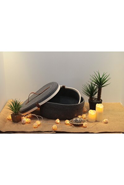 NAYS HOME Λευκό Ανθρακί Οβάλ Διπλό Μεγάλο Καλάθι - Καλάθι Οργάνωσης Πολλαπλών...