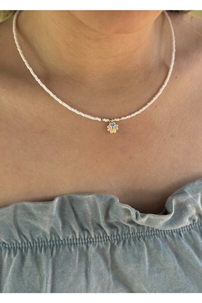 takıtarzım 4 yapraklı yonca kum boncuk kolye