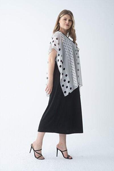 Nelly Plus Size Floral Patterned Chiffon Cape