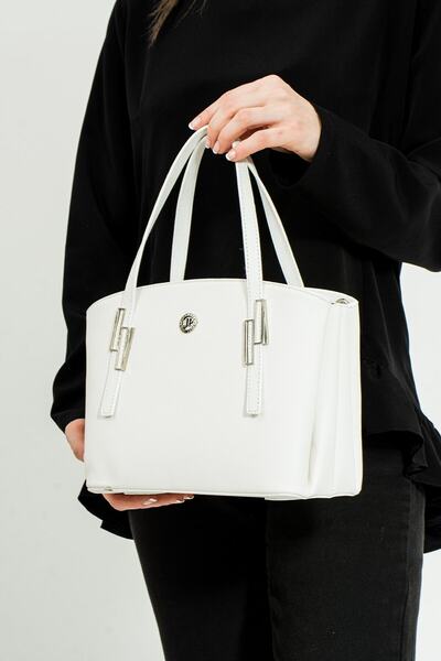 Just Polo Kadın Beyaz Yeni Sezon 5 Bölmeli El ve Omuz Çantası 26x20cm Mds4030